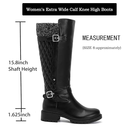 Luoika Women's Extra Wide Calf Knee High Boots, Wide Width Winter Tall Boots. thumbnail 3