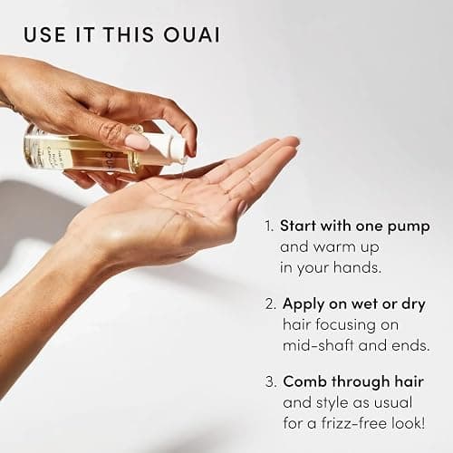 OUAI Hair Oil Travel Size - Hair Heat Protectant Oil for Frizz Control - Adds Shine and Smooths Split Ends - Color Safe Formula - Paraben, Phthalate and Sulfate Free (0.45 oz) thumbnail 7