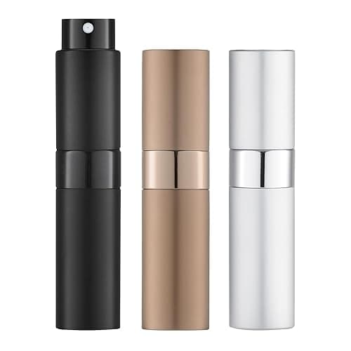 LISAPACK 8ML Atomizer Perfume Spray Bottle for Travel (3 PCS) Empty Cologne Dispenser, Portable Sprayer (Black, Silver, Brown) - 3 Color7