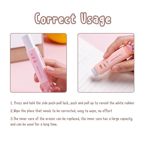 4 Pcs Cat Paw Retractable Erasers, Cute Cat Rubber for Kids, Push-Pull Rubber Eraser for Students Writing Office School Supplies thumbnail 5