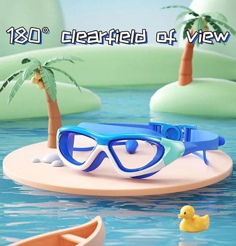 SIMAKRA Swimming Goggles Kids 4-16 years, Girls and Boys Swimming Goggles for Children Wide Vision, Anti Fog, No Leaking, UV Protection-with Case,Nose Clip Ear Plug - Goggles2lightpink thumbnail 3