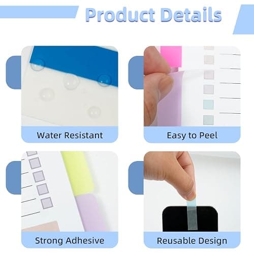 AolinEra 1200 PCS Tab Sticky Notes,2 Inch Sticky Index Tabs,24 Sets Colorful Divider Binder Thin Annotation Organize Sticky Notes,Post It Signature Tabs thumbnail 4