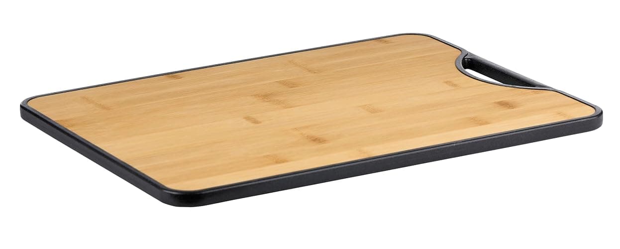 alpina Planche à Découper Double Face en Bambou et Plastique - Plateau Bois Rectangulaire 38 x 28 cm - Plateau de Service et Planche Bois - Plateau Fromage Moderne et Pratique - Image 1