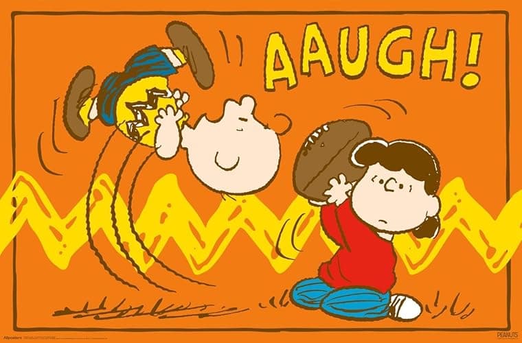 Peanuts - Charlie Brown Football AAUGH Wall Poster, 19L" x 13W", Premium Unframed Version - Image 1