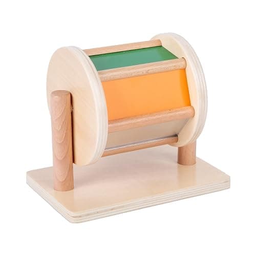 Montessori Baby Toys Play Kit - Montessori Mirror, Peekaboo, Knob Puzzle, Medium Spinning Drum - For 6-12 Months Toddlers thumbnail 6