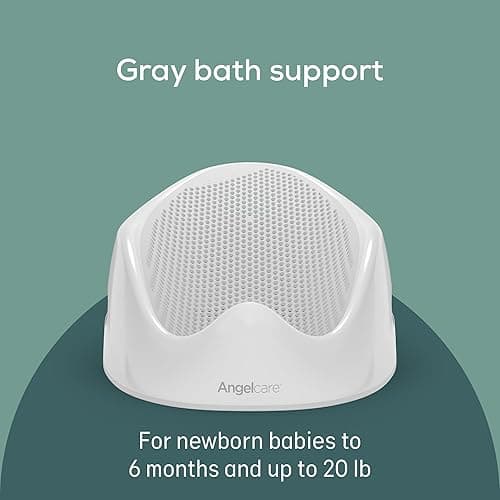 Angelcare Baby Bath Support (Gray) | Ideal for Babies Less Than 6 Months Old - Grey - 1 Count (Pack of 1) thumbnail 3