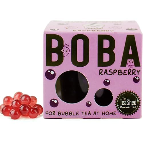Raspberry Fruit Juice Filled Popping Boba | Bursting Pearls for Bubble Tea and Dessert Toppings | 150g 3 Servings | Vegan | By THE TEASHED - Image 1