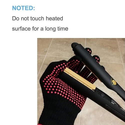 Professional Heat Resistant Glove Non Slip Silicone Bump for Hair Styling Heat Blocking for Curling, Flat Iron and Curling Wand Suitable for Left and Right Hands, 1 Piece thumbnail 7