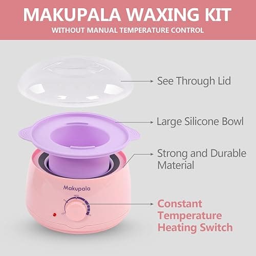 Wax Machine for Hair Removal in Pink Hair Waxing Kit for Women & Men At-Home Use, Silicone Pot, 0.6lb Salon-Grade Brazilian Wax Beads for Face Eyebrow Bikini Armpit Legs Full Body Beginner-Friendly thumbnail 2