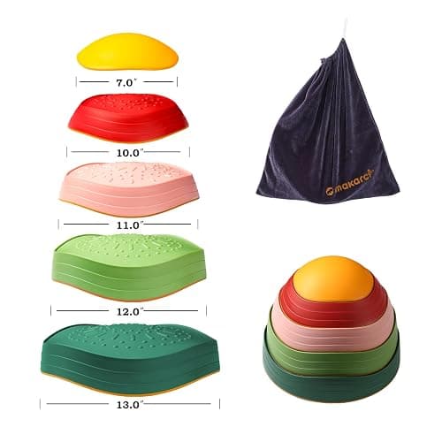 makarci Balance Stepping Stones for Kids, Non-Slip Toddlers Sensory Toys Outdoor or Indoor Play, Promoting Motor Skills and Confidence, Obstacle Course Coordination Toys for Children Age 3 4 5 6 7+ thumbnail 3