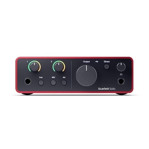Focusrite Scarlett Solo 4th Gen Interfaccia audio USB-C | 1 preamp microfonico XLR, 1 Inst in Hi-Z, 24 bit/192 kHz, intervallo dinamico di 120 dB, Air, compatibilità PC/Mac/iPad thumbnail 2