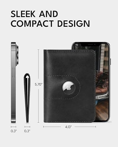 ALLIVE Passport Holder for Travel, Genuine Leather Passport Holder with Airtag Women Men,Travel Must Haves Airport Essentials, Passport Cover Travel Gifts Black thumbnail 2