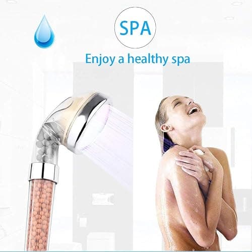LED Shower Head, APzek 7 Colors Changing Light Handheld High Pressure Spa Shower Head Sprinkler and Double Filter Saving Water Showerhead (7 Colors) thumbnail 4