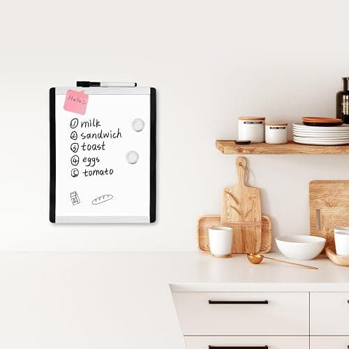 Amazon Basics Small Dry Erase Whiteboard, Magnetic Whiteboard with Marker and Magnets, 8.5" x 11", Plastic/Aluminum Frame thumbnail 7