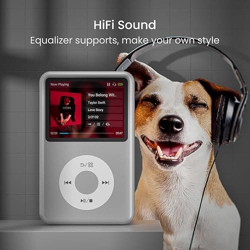 Mp3 Player with Bluetooth Y1 Portable Music Digital Players Supports Playlist Audiobook Video Nice Gadget for Kids Silver thumbnail 5