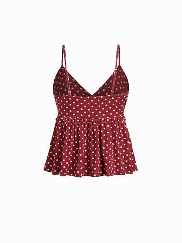 CIDER Polka Dot Babydoll Tops for Women Cute V Neck Sleeveless Going Out Tops Flowy Crop Tank Top Summer Outfits Y2K thumbnail 5