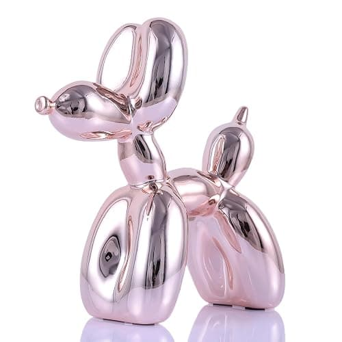 XIAOMAGG Pink Balloon Dog Decor - Animal, Shelf & Modern Desk Statue - Office Gold Decorations - Image 1