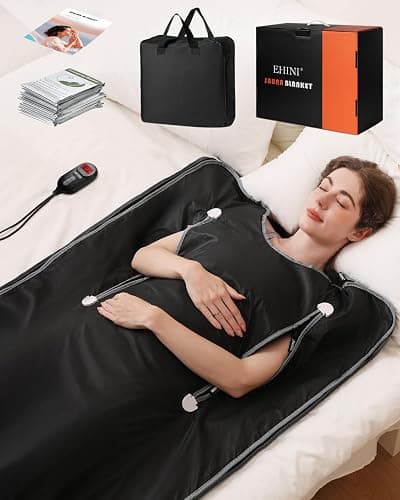 EHINI Infrared Sauna Blanket-Sauna Blanket for Home Use, Portable Design for Relaxation and Detoxification Highest 176℉, 20-60 Minutes Timer, 6 ft x 2.65 ft (Black) - Image 1