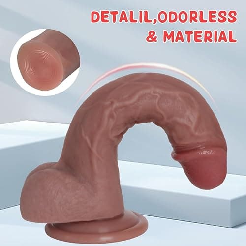 Sex Toys Dildo 7.8 Inch Realistic Silicone Dildo, Safety Material for Clitoral Vagina and Anal Stimulation with Strong Suction Cups, Sex Adult Toys for Women and Couple - Realistic Dildo-Flesh thumbnail 5