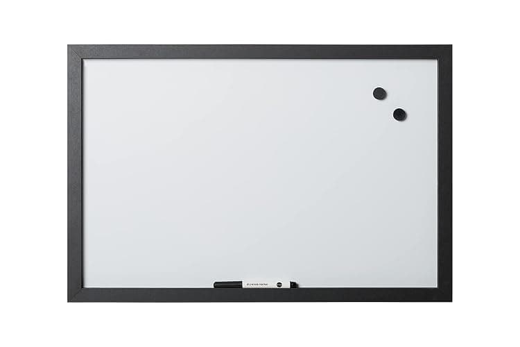 Bi-Office,Tableau Blanc Magnétique Optimum, effaçable à sec, cadre en MDF finition noir mat, 60 x 45 cm - Image 1