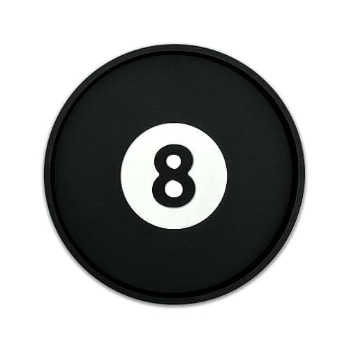 NJECT Magic 8 Black Billard Ball Automotive 3D Textured Silicone Coasters (2.6" Diameter) | Universal Fit for All Cars, Trucks, SUVs & More | Non-Slip Durable | Set of 2 thumbnail 4