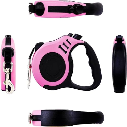 PETIMP Retractable Dog Leash Lightweight 16FT Leash, with Folding Bowl,Dispenser,Waste Bags, for Small Medium Dogs(Pink) thumbnail 2