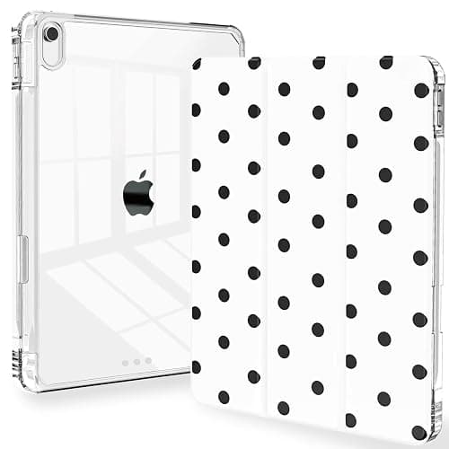 Feams Case for iPad (A16) 11th Generation 11 Inch 2025, iPad 10th Generation 10.9 Inch 2022, Slim Tri-Fold Stand Clear Back Cover with Pencil Holder & Auto Sleep, Polka Dot - Image 1