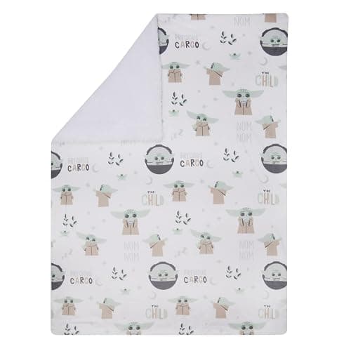 Lambs & Ivy Star Wars The Child/Baby Yoda/Grogu White Minky/Fleece Baby Blanket thumbnail 3