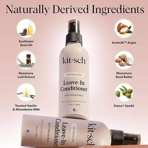 Kitsch Argan Milk Leave In Conditioner Spray – Hair Detangler Spray for Curly, Wavy, Fine, Dry & Damaged Hair - Silicone-Free | Ideal Gifts for Women - 6.3oz thumbnail 2