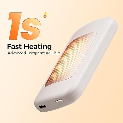 Hotdot Hand Warmers Rechargeable, Heat Levels (104–131°F), Real-Time Temp & Battery Display, Electric Hand Warmers, Fast Heating, Fits in Gloves/Pocket, Gifts for Women & Men thumbnail 5