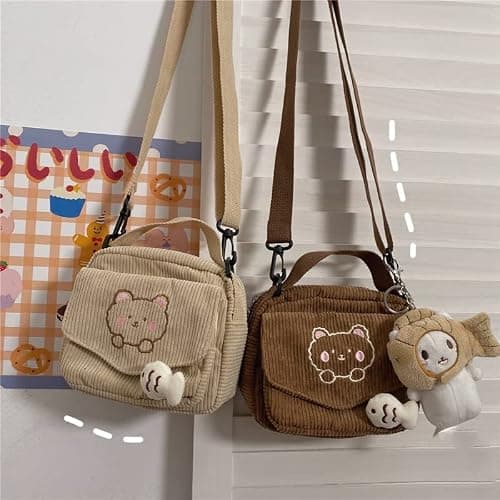 AWXZOM small cute Corduroy Crossbody bag min Kawaii Purse Crossbody Bag small Kawaii Wallet small Kawaii Crossbody Bag thumbnail 7