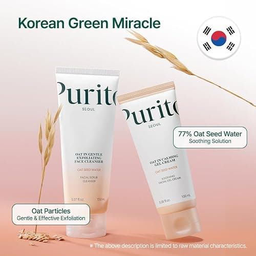 PURITO Oat Velvet Duo, Calming Gel Cream & Exfoliating Facial Polish, Non-comedogenic Formula, Moisturizer, Cleanser, Mild Korean Skincare for All Skin Types 3.38+5.07 fl.oz thumbnail 3