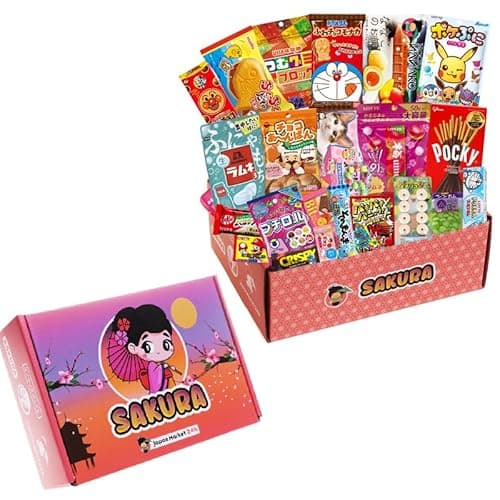 JAPONMARKE - Caja Sorpresa Dulces Japoneses - Chucherías Snacks - Caramelos, Golosinas Y Dulces Originales - Para Regalar En Cumpleaños - Caja Chuches Japoneses.