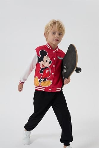 Disney Minnie Mickey Stitch Princess Frozen Elsa Marvel Jacket Lightweight Coat Button up Color Block Sweatshirt 2-14 Years thumbnail 4