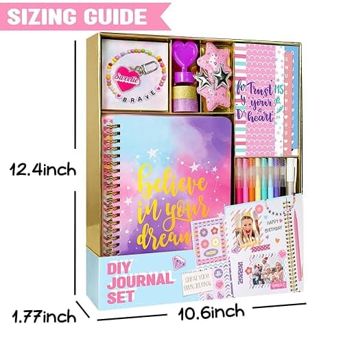 Nollh DIY Journal Kit for Girls - 26PCS Teen Tween Girl Gifts Trendy Stuff, Stocking Stuffers, Scrapbook Supplies Stationery Set, Art Crafts Kit - Ideal Gifts for 8 9 10 11 12 13 14 Year Old Girl thumbnail 3