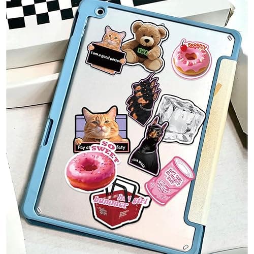 Stickers Aesthetic Waterproof Laptop Stickers Decals for Water Bottle Vintage Scrapbook Stickers for Journals Supplies Journal Planners (Pink-Black 2) - pink-black 2 thumbnail 2
