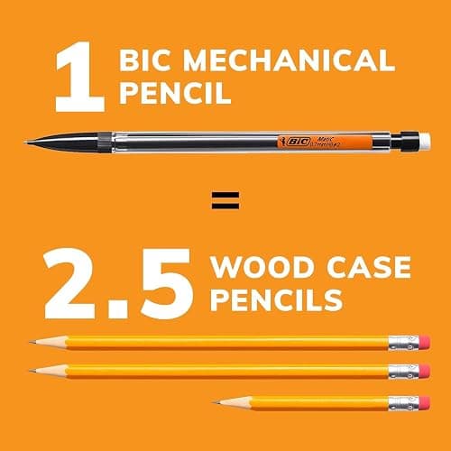 BIC Mechanical Pencils #2 Extra Smooth, 0.7 mm Medium Point, Transparent Barrels with Assorted Colored Clips - Bulk Pack of 80 Lead Pencils thumbnail 5