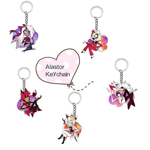 JinYu 5pcs Anime Keychain and 50pcs Stickers Acrylic Keyring for Backpack Bag Pendent Key Ornaments thumbnail 4