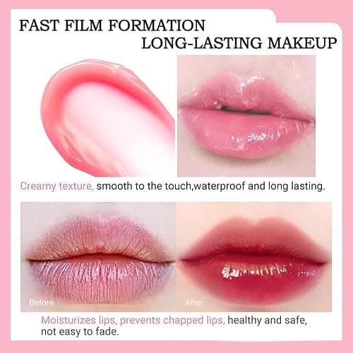 evpct 3Pcs Magic Color Changing Lipstick Long Lasting Waterproof 24 Hours Original for Women, Peach Strawberry Black Red Cherry Pink PH Mood Permanent Color Changing Lipstick Lip Balm, labial magico - 0.3 Ounce (Pack of 1) - 3Pcs Red Cherry Peach Strawberry thumbnail 3