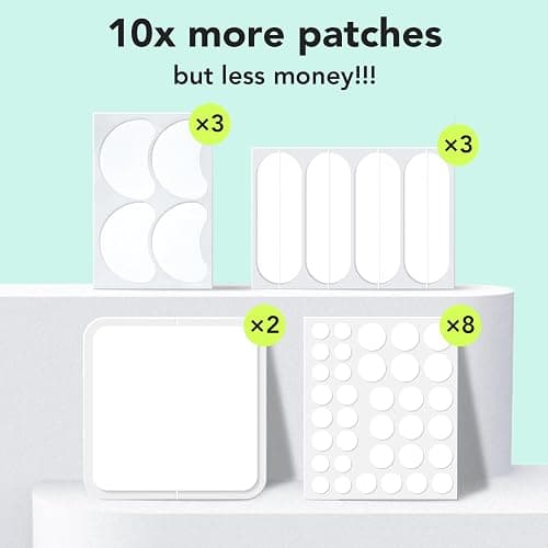 LitBear Large Pimple Patches (7 Sizes 306 Patches), Big Acne Patches, XL Hydrocolloid Bandages for Full Face, Forehead, Chin, Nose, Body, Back, Neck & Chest, Oval, Moon, Square hydrocolloid Patch thumbnail 4