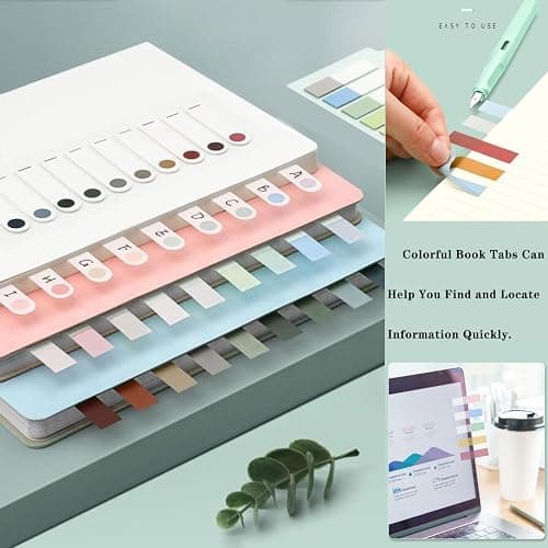 ELII 1200pcs Sticky Tabs Page Markers,Morandi Sticky Note Tabs Colored Writable and Repositionable Book Flags Tabs Strip Index Tabs,Page Tabs thumbnail 7