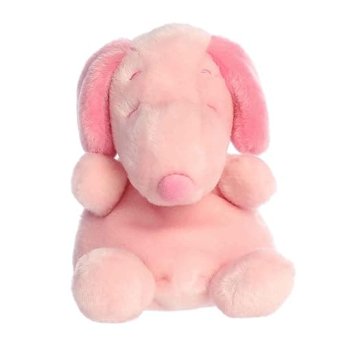 Aurora Adorable Peanuts Snoopy Palm Pals Stuffed Animal - Officially Licensed Toys For All Snoopy Fans - Fun Pastel Colors For The Spring Season - Pink 5 Inches thumbnail 2