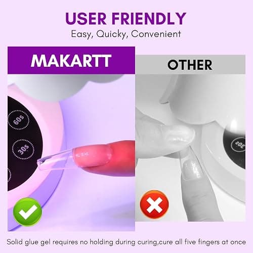 Makartt Solid Nail Glue Gel: Super Strong Nail Glue for Press On & Acrylic Nails, 3D Gel Nails Art Design, Long Lasting Clear Adhesive 15ML, UV Lamp Cured, Ideal for Home Salon DIY Use thumbnail 6