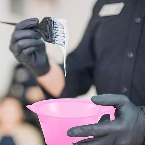 KALLORY Hair Color Mixing Bowl, 3pcs Plastic Hair Dye Bowl with Handle Color Mixing Tint Bowl Hair Color Mixing Tool for Salon Hairdressing, Pink thumbnail 9