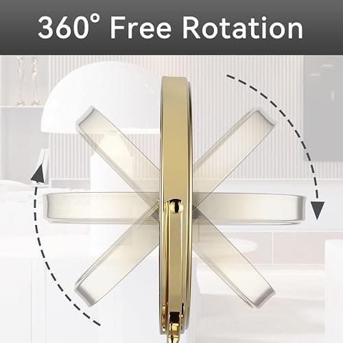 DOWRY Makeup Mirror 10x Magnification Vanity Mirror Tabletop Two-Sided Swivel Gifts for Women Wife Mom Teengirls Gold Finish(10X) thumbnail 5