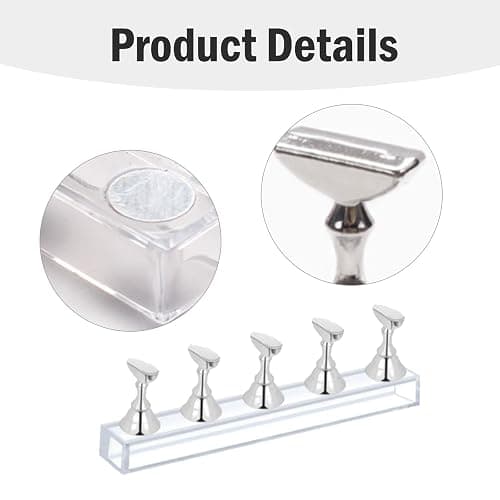 2 Stück Nail Stand,Nagel Halter,Nagel Übungsständer,Nail Holder,Nagelständer Halter,Nagel-Stander,Mit Acrylbasis,Hergestellt Aus Metall,Geeignet Für Nagelstudio,Heimgebrauch thumbnail 3