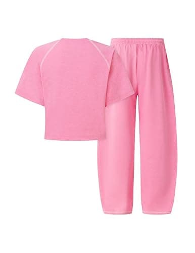 Aelfric Eden Cloud Cropped Sweat Sets Summer 2 Piece Outfits Crop Top High Waisted Baggy Barrel Sweatpants Sweatsuit thumbnail 2