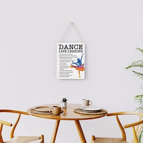 Dance Life Lessons Wood Sign Inspirational Ballet Wall Decor Art, Motivational Ballet Quotes Wall Art Decor Signs for Home Office Bedroom Dance Room Decoration, Senior Ballet Dancer Gifts, 8x10 Inches thumbnail 4