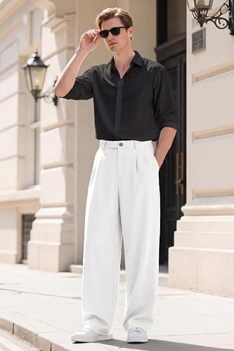 Heyfanee Mens Casual Pants Loose Fit Slacks for Men with Belt Loops thumbnail 4