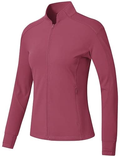 BGOWATU Women's Workout Jacket Lightweight Zip up Running Athletic Jackets with Thumb Holes - Image 1